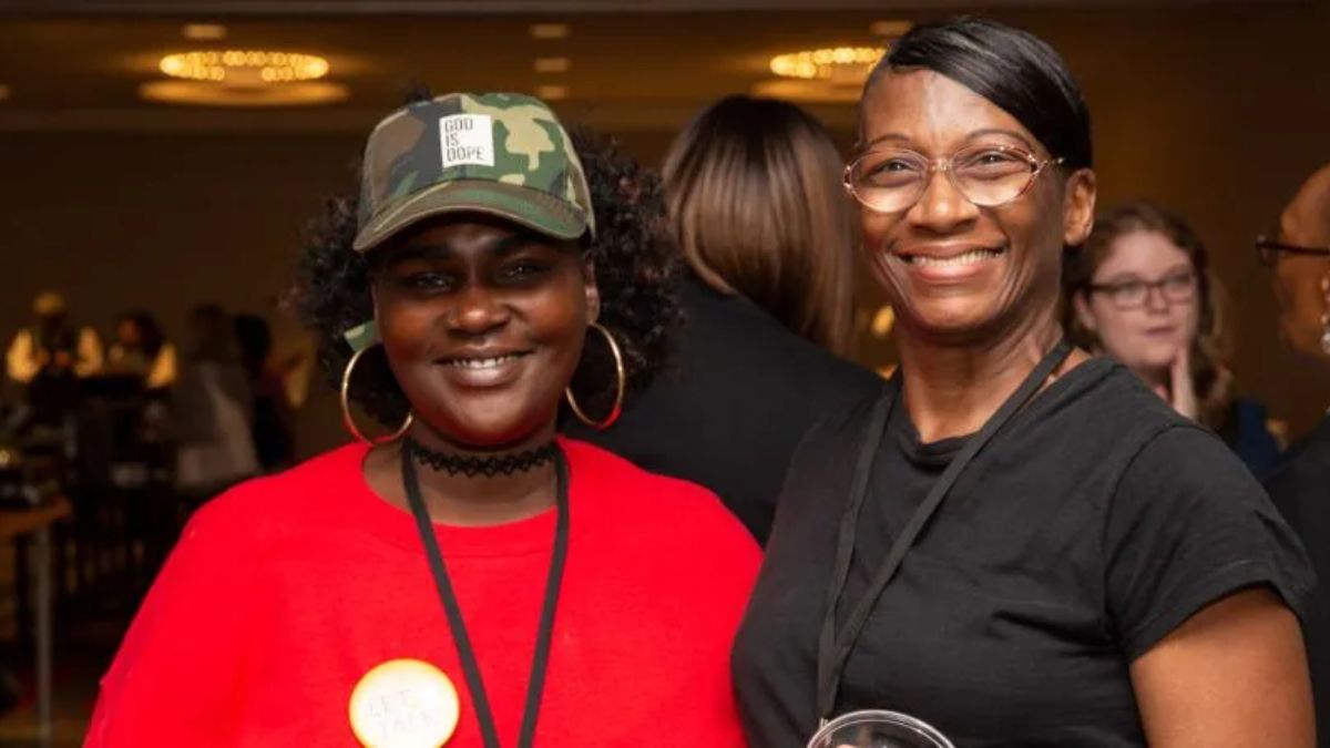 Nadiyah Brown and a friend at a conference