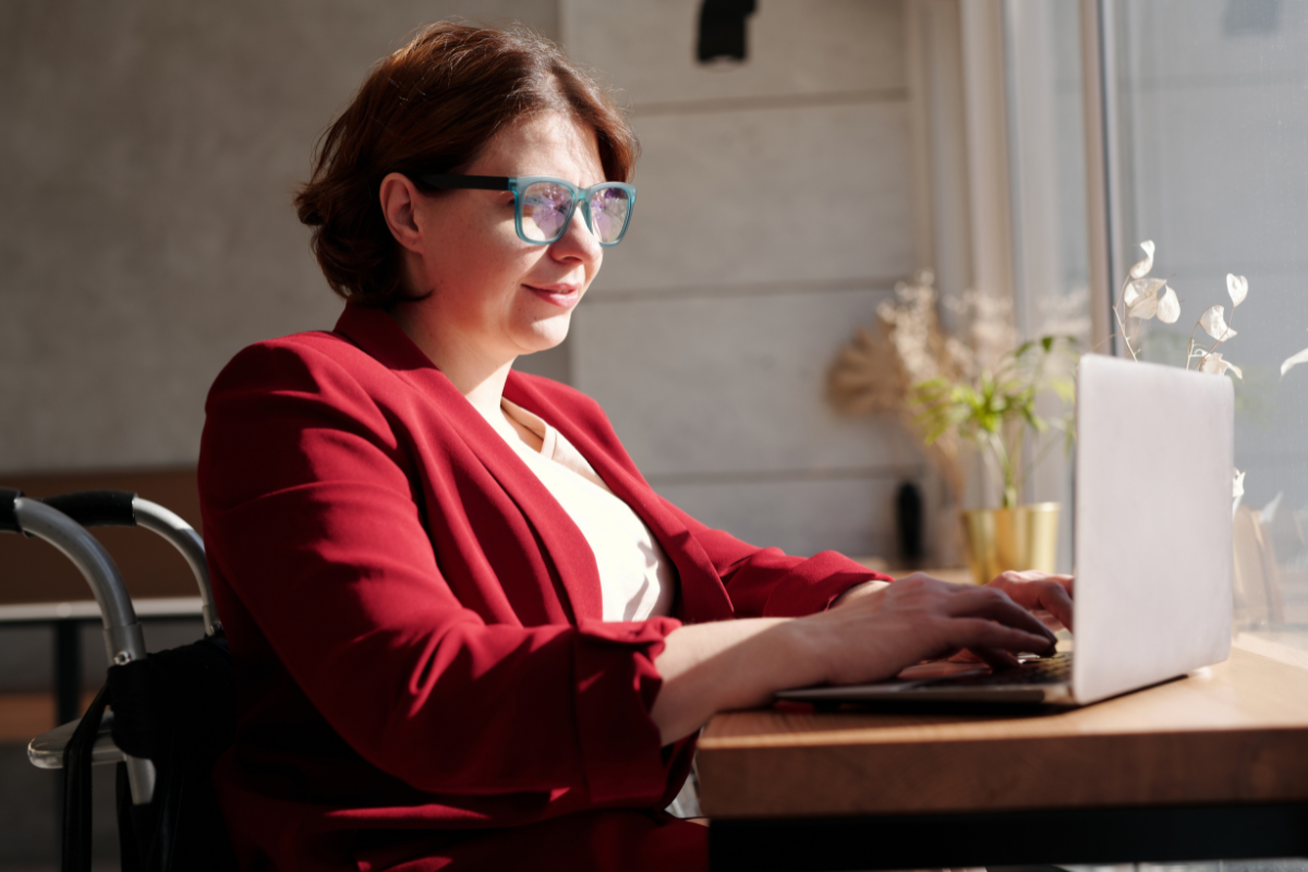 Woman ordering online