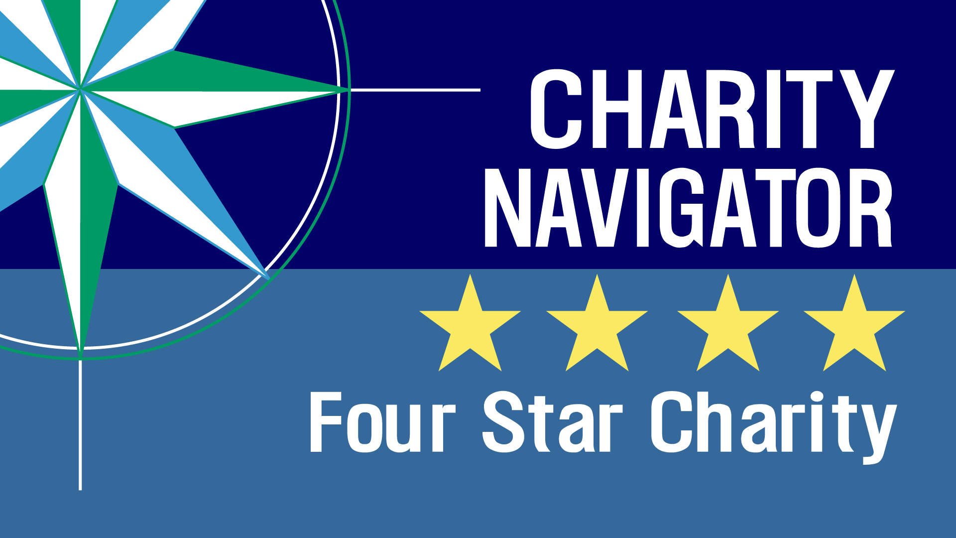 Charity Navigator Logo feature four star charity designation. Link to LBBC profile page.
