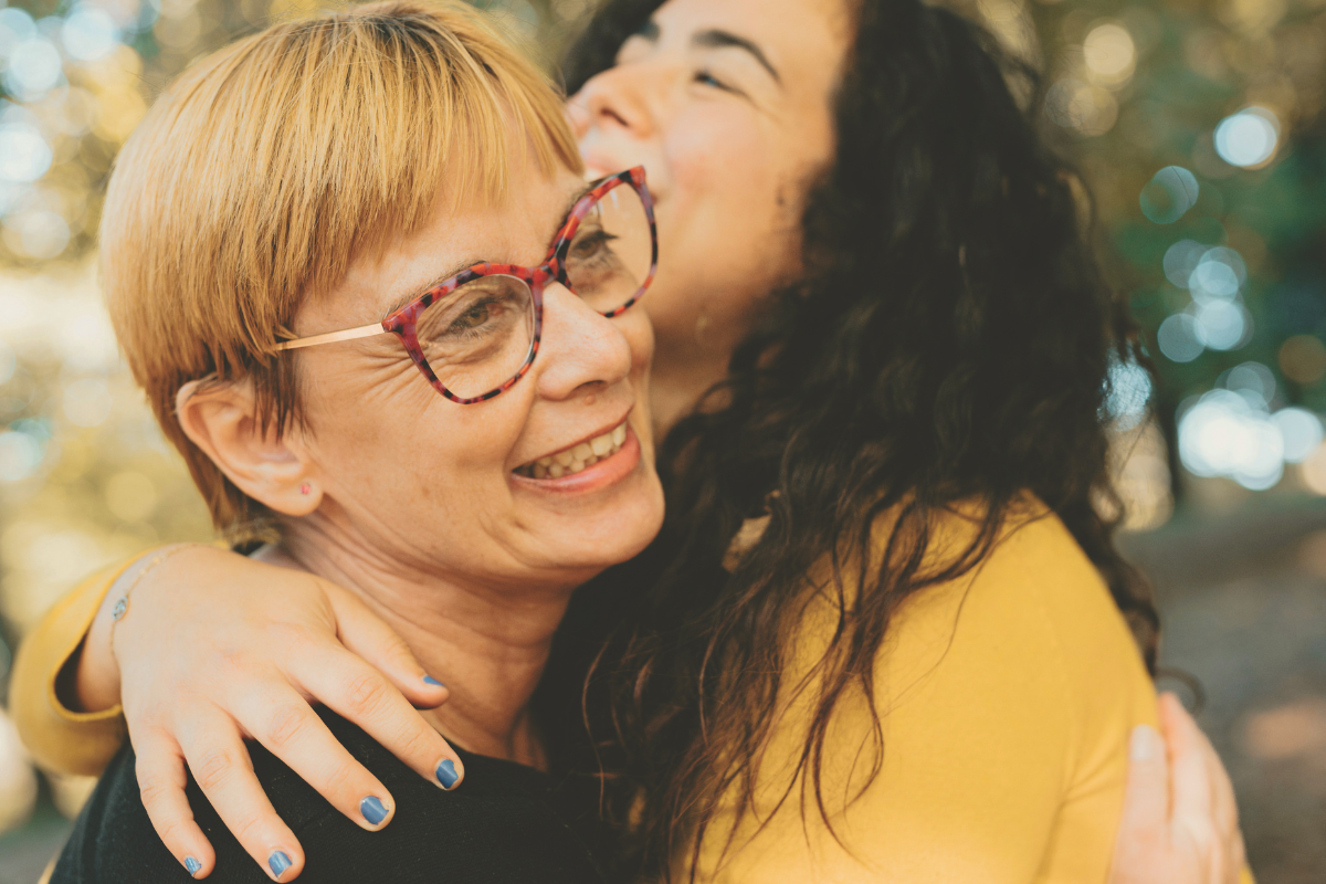 Two women embracing
