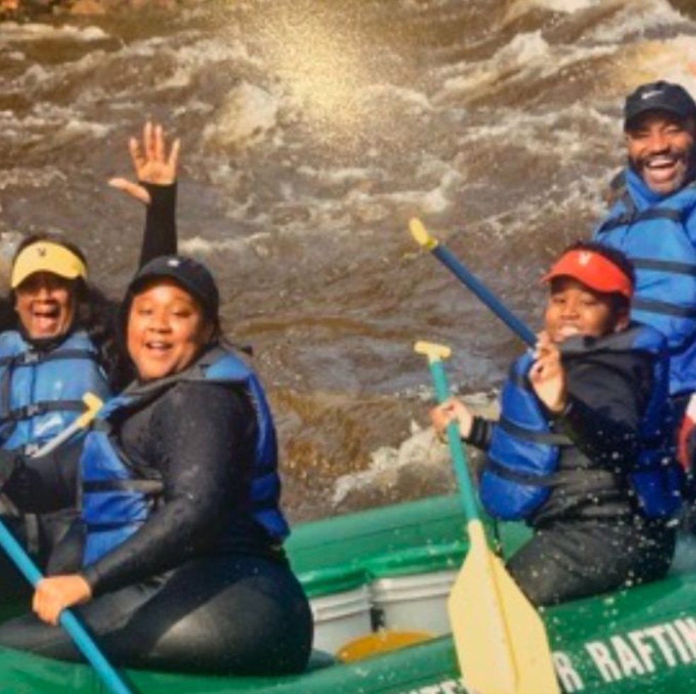 Stephani St. Cyr and her family have fun on a whitewater rafting trip.