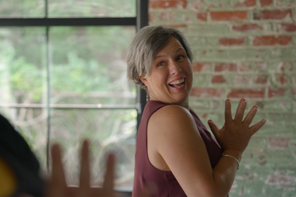 Megan DoNascimiento enthusiastically participating in the BeACTive exercise.