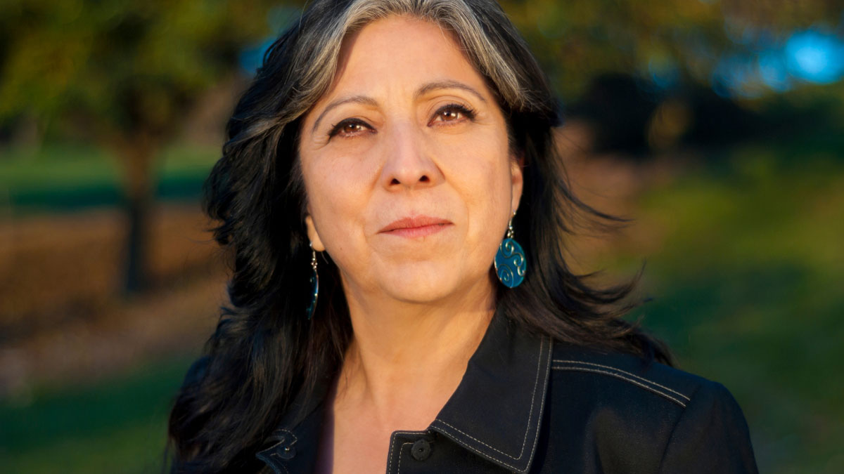 Mature woman bravely looking at camera