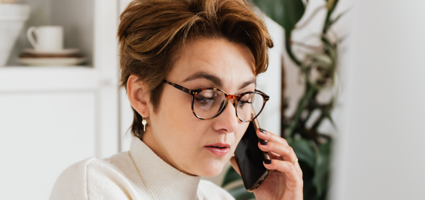 Woman talking on phone