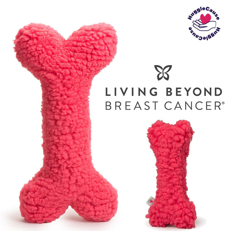Two pink plush bones