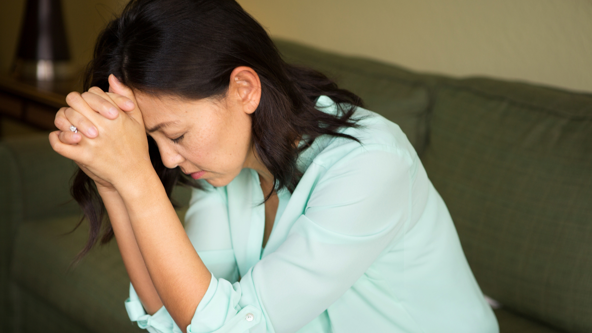 Woman worried and concerned