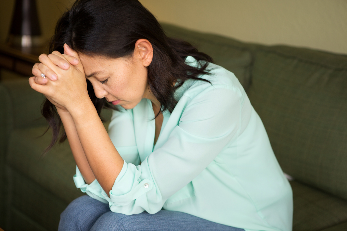 Woman worried and concerned