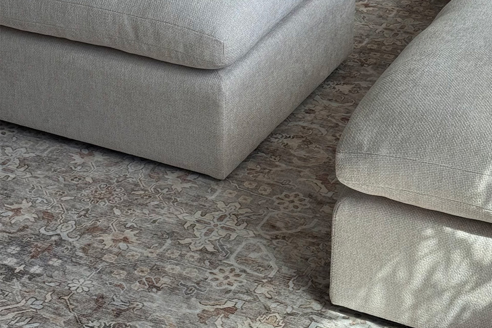 Lisa rug in a cozy living room