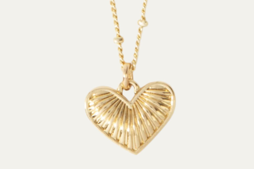 A necklace with a gold heart