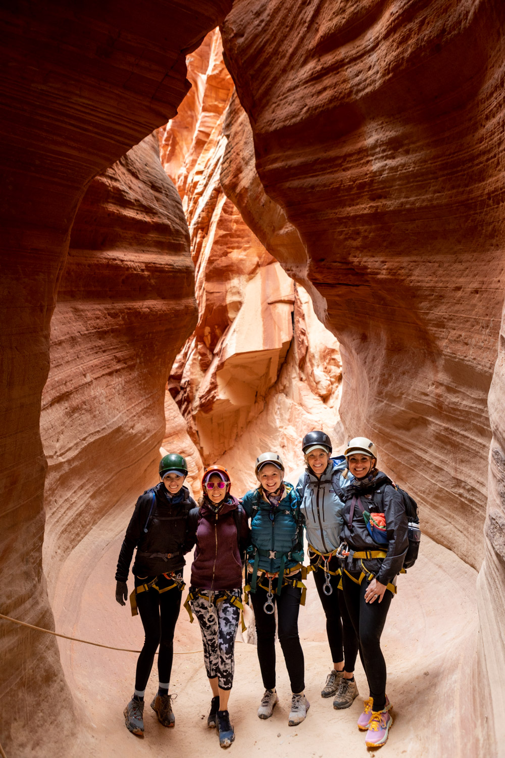 Five women in caves of Zion National Park