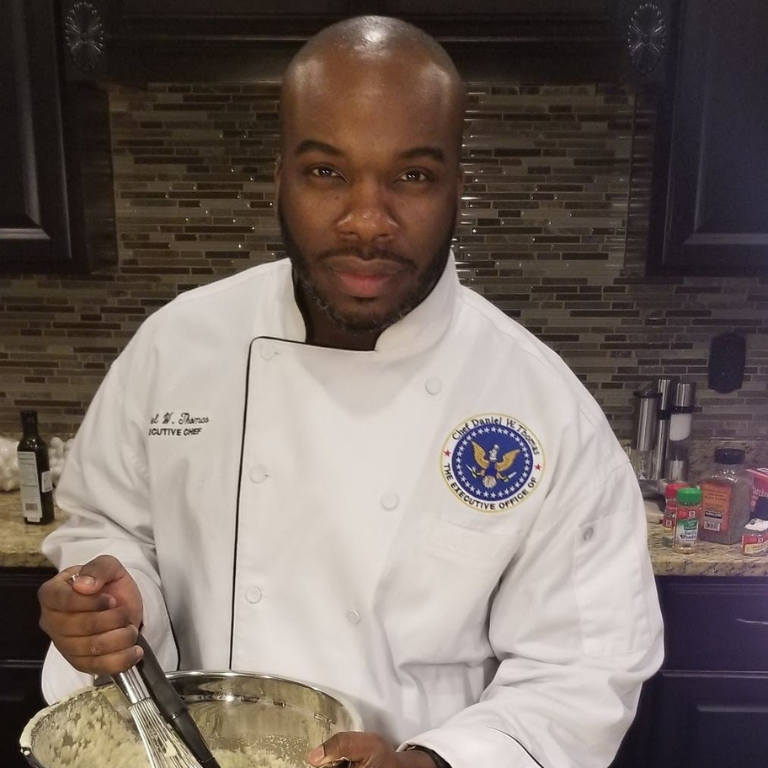 Daniel Weldon Thomas in White House chef uniform