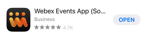 Webex Events App screenshot