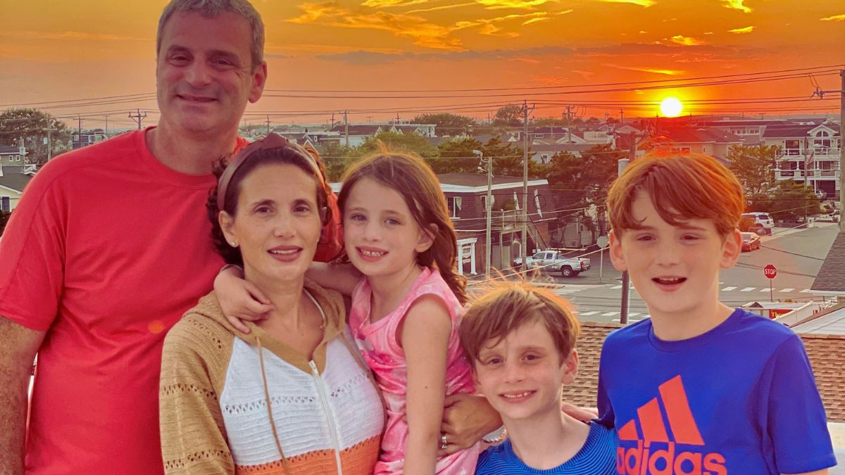 The Valenti family at sunset