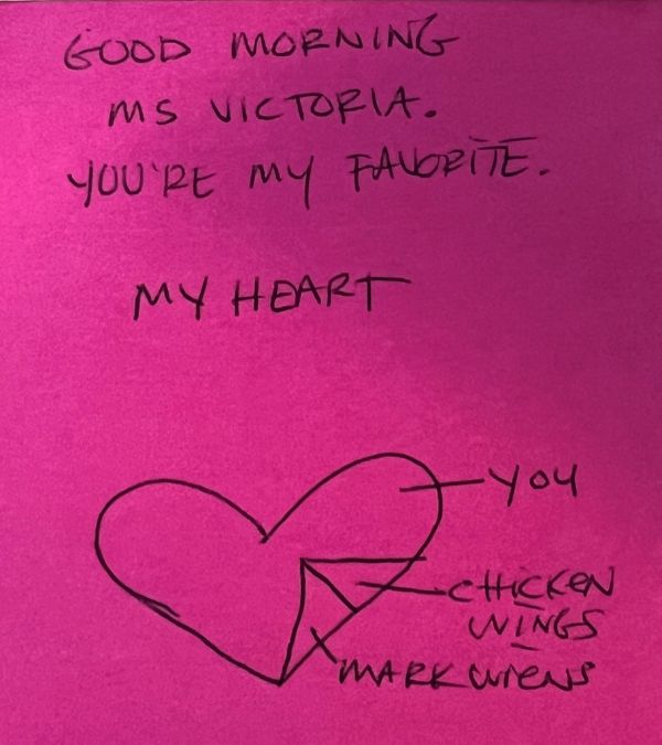 A love note with a heart carved to show Victoria holds the greatest percentage of love