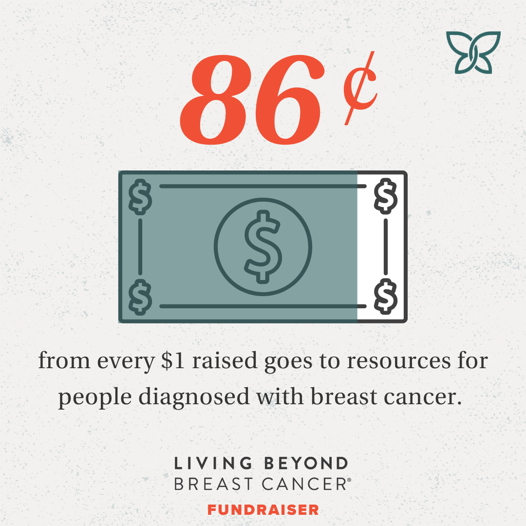 86 cents from every $1 raised goes to resources for people diagnosed with breast cancer.