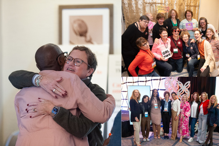 A collage of women attending the Conference on Metastatic Breast Cancer