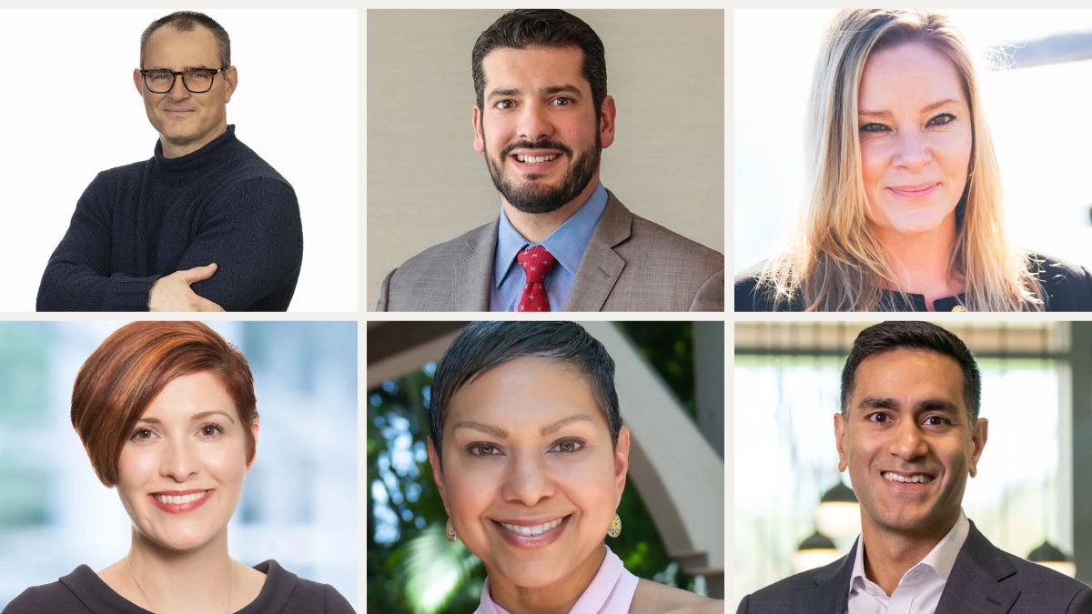A collage of six diverse board member headshots