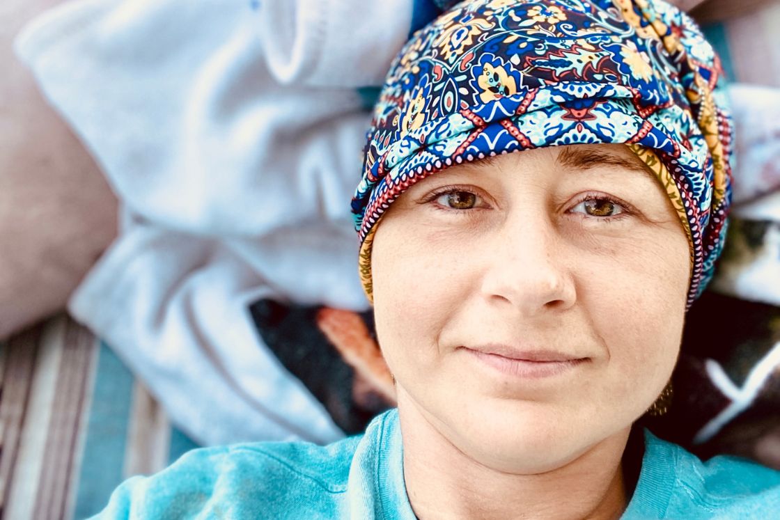 Casual headshot of Jenna Antonelli during chemo treatment.