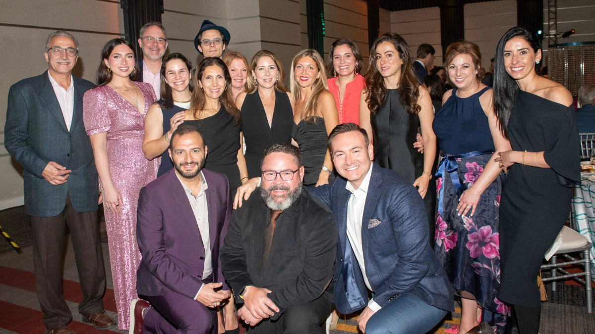 Caroline and her large extended family dressed up