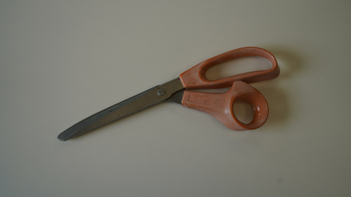 The family scissors Claire used to cut off her mother’s hair when Sue’s treatment-induced hair loss began.