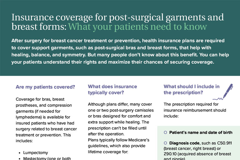 Preview of Insurance coverage for post-surgical garments one-pager