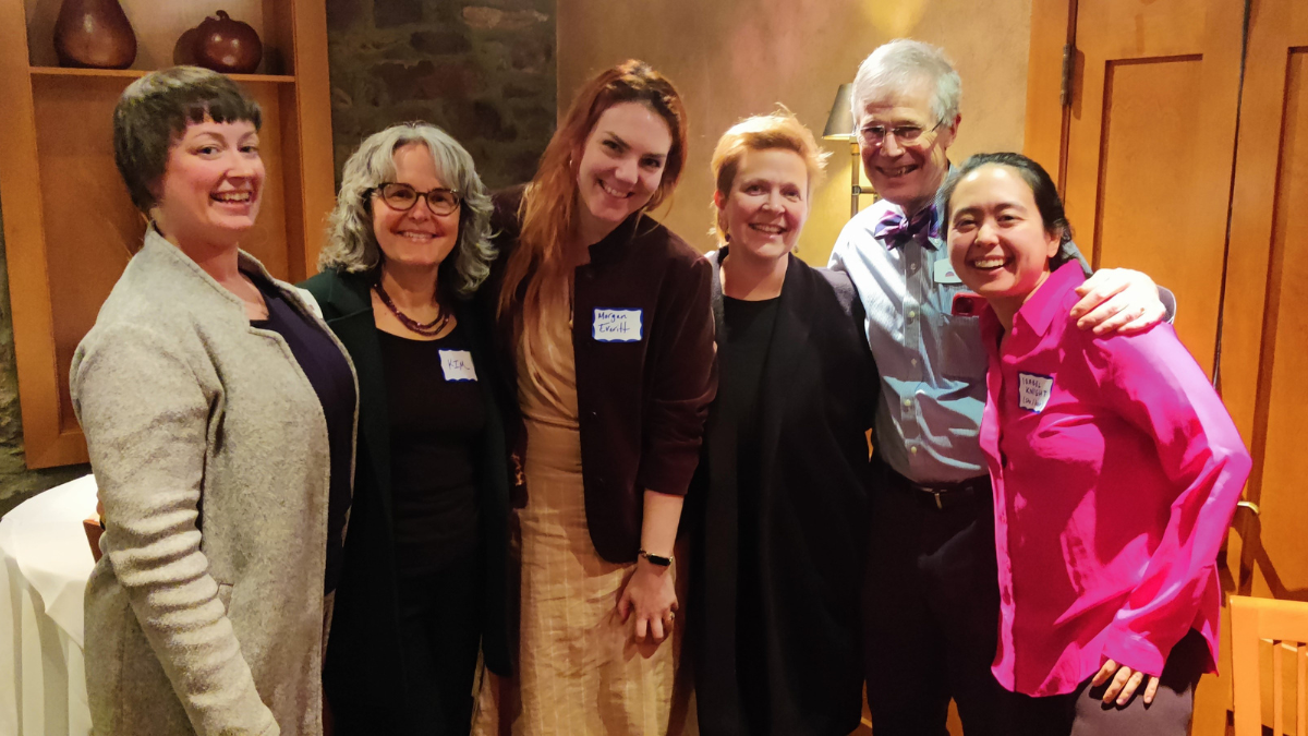 Isabel Knight poses with a group of other professional death doulas at a group meet-up.