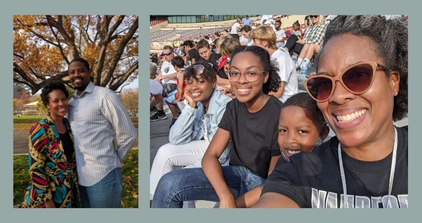 Left: Juakita & husband, Right = Selfie of Juakita and family 